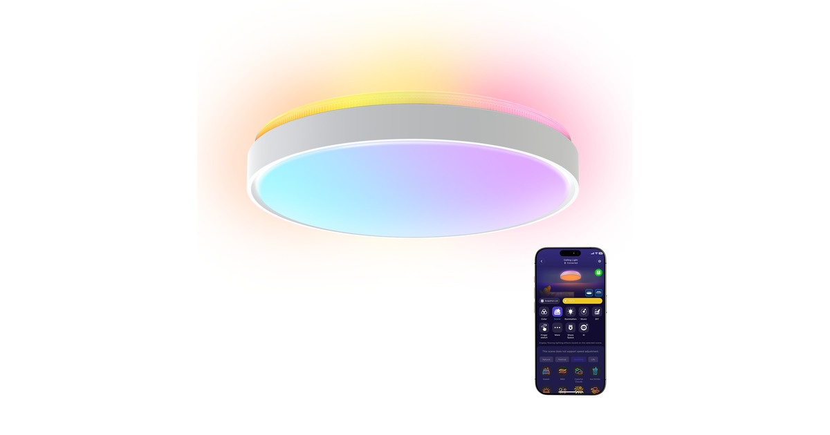 GoveeSmart Ceiling Light Pro lamp  (Wit, Ø 38 cm, 2,4GHz wifi, Bluetooth)