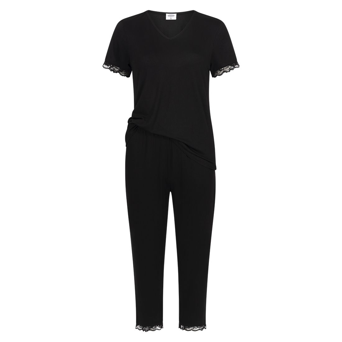 Pyjamas med korte ermer og trekvart bukse Lace