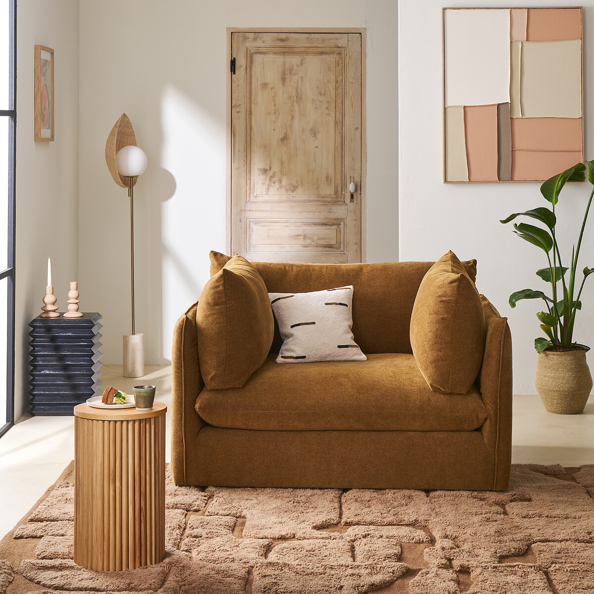 LA REDOUTE INTERIEURS<br>Poltrona XL em tecido misto Malo
