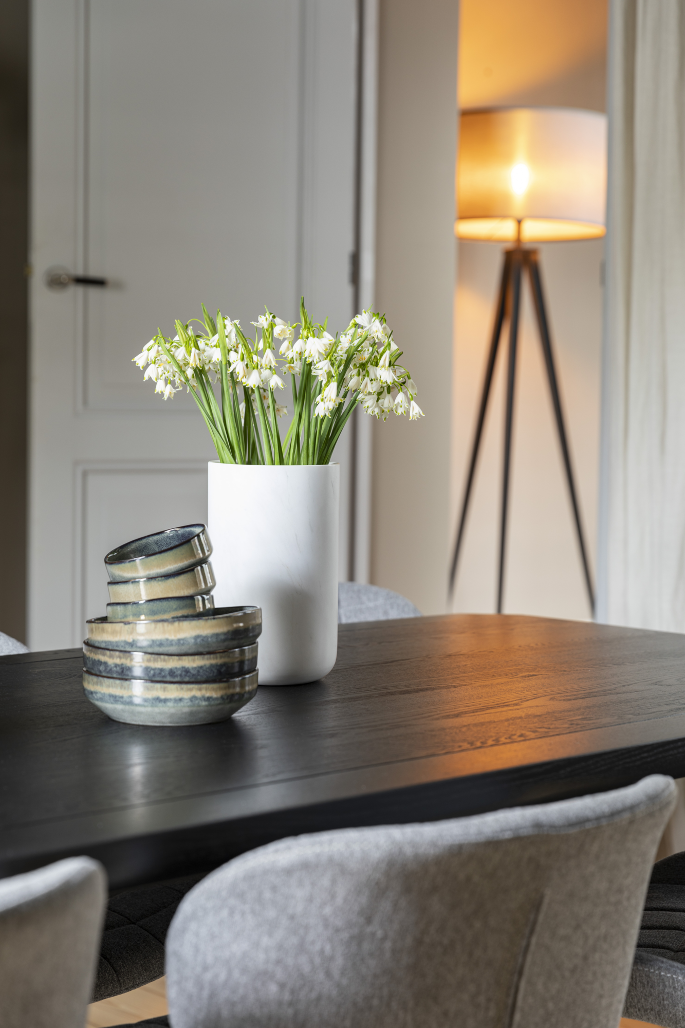 Vloerlamp Tripod  zwart/grijs