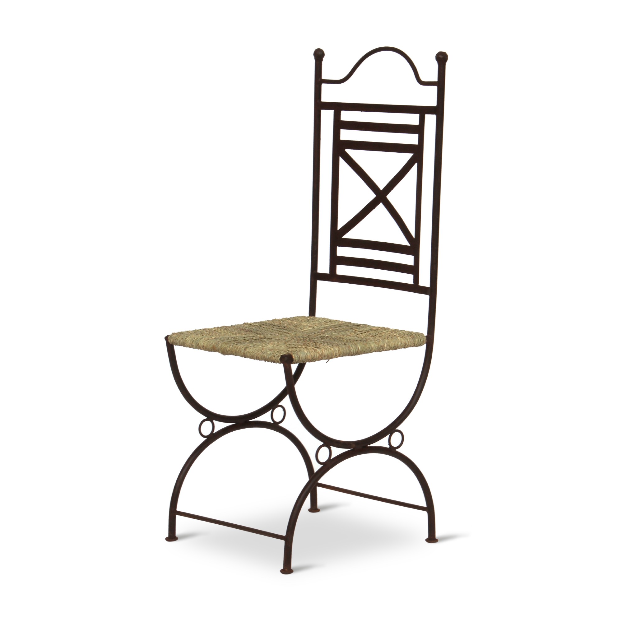 Eisenstuhl 'Maebar' mit Seegras-Sitzfläche, schwarz, T 40 cm, B 40 cm, H 102 cm günstig bestellen