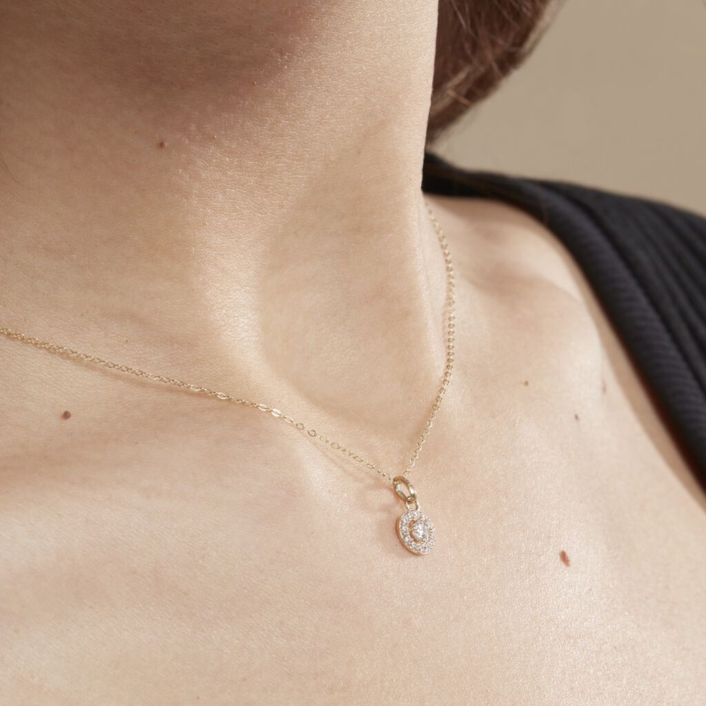 Collier Tahera Or Jaune Oxyde De Zirconium
