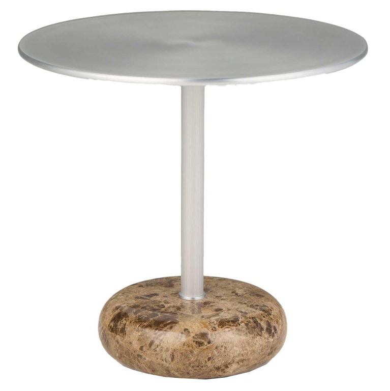 Northern Ton bijzettafel Ø48 H42 aluminium / Dark Emperador marmer