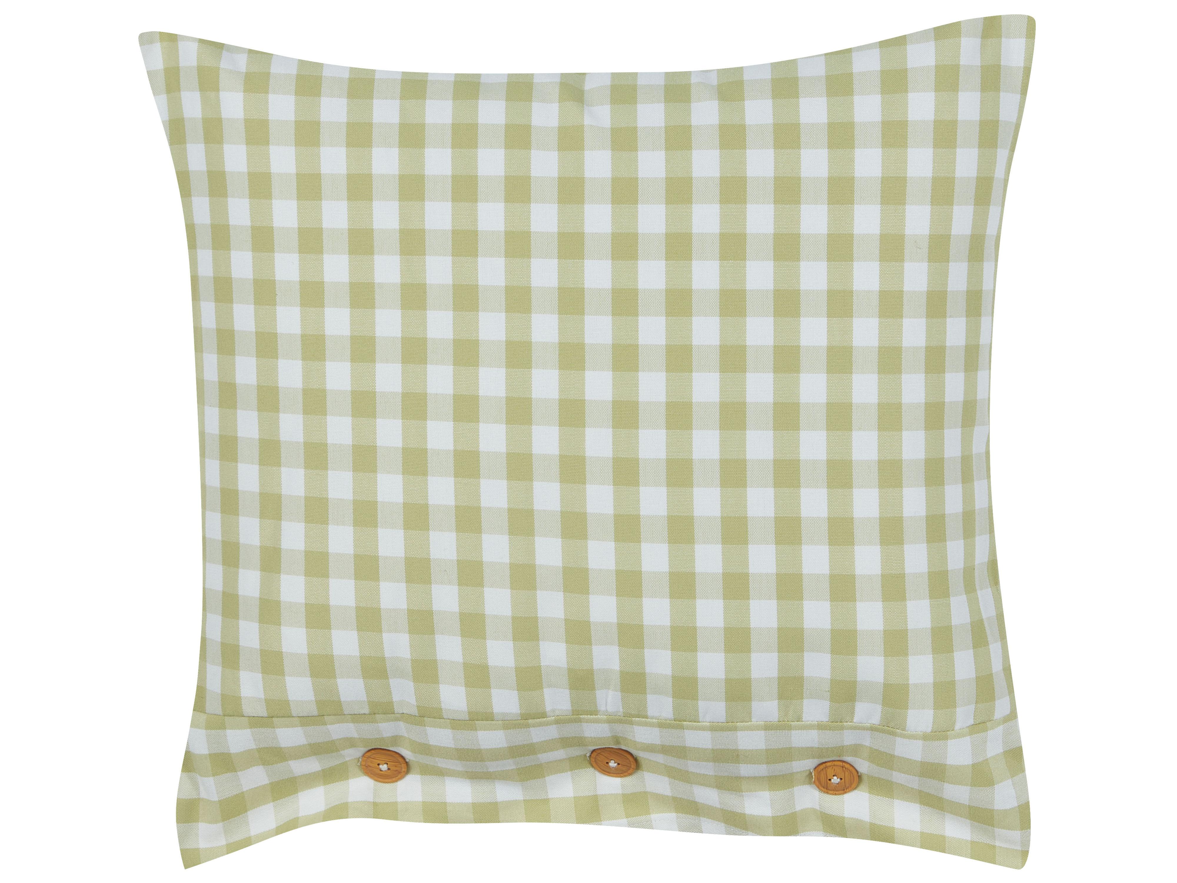 Set van 2 sierkussens TALYA 45 x 45 cm Olijfgroen geblokt patroon