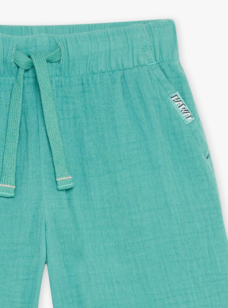 Short turquoise foncé en gaze de coton