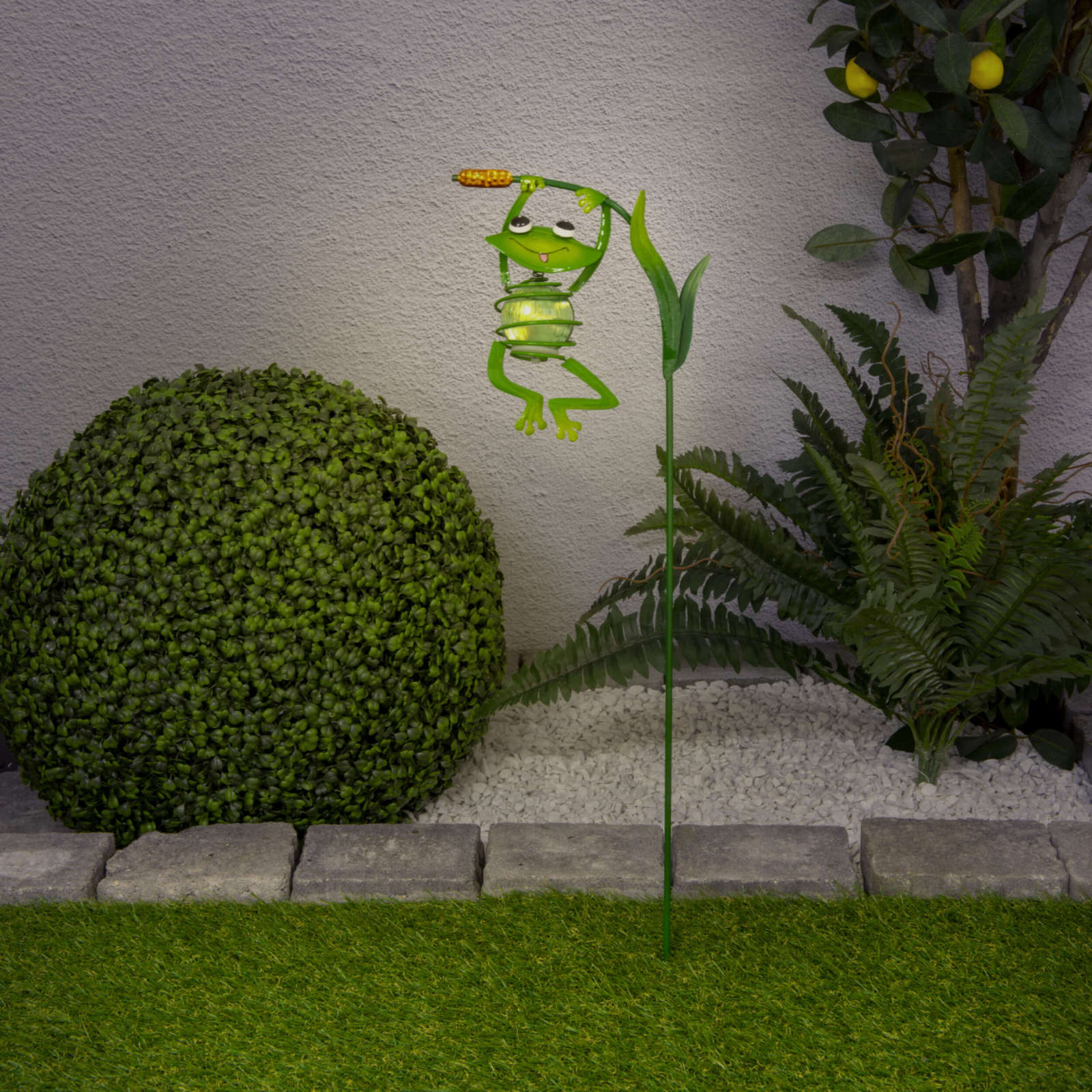 LED-Solar-Erdspieß FROSCH - grün - 66 cm