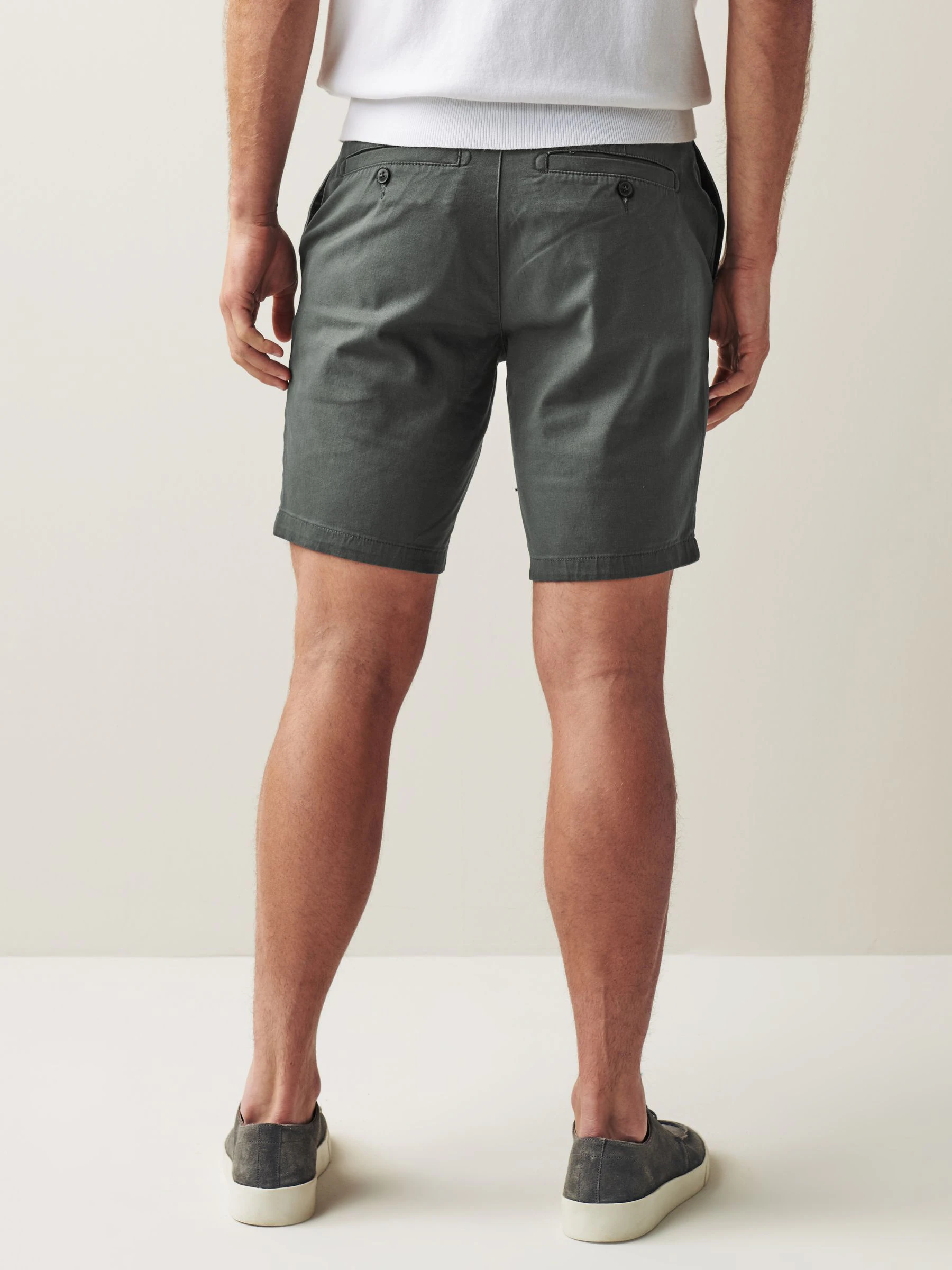 Antraciet - Straight fit - Chinoshort met stretch