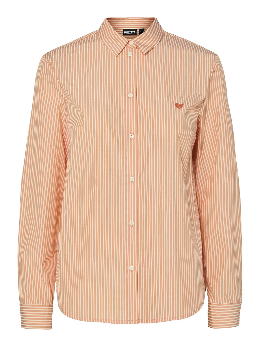 PEÇAS<br>Camisa bordada com listras finas