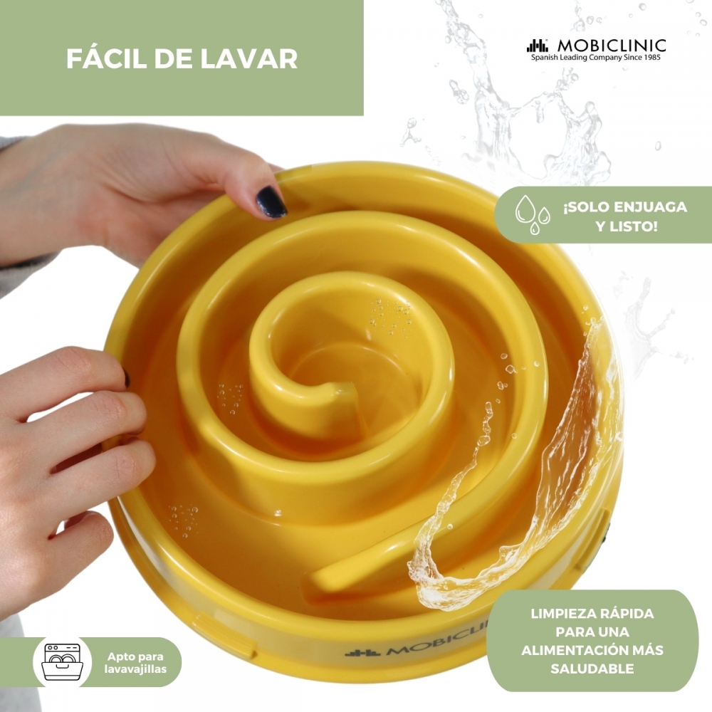 Comedouro lento, anti-engolir, antiderrapante, 500ml, espiral, 19,5 x 4,6 x 20,6cm para cães