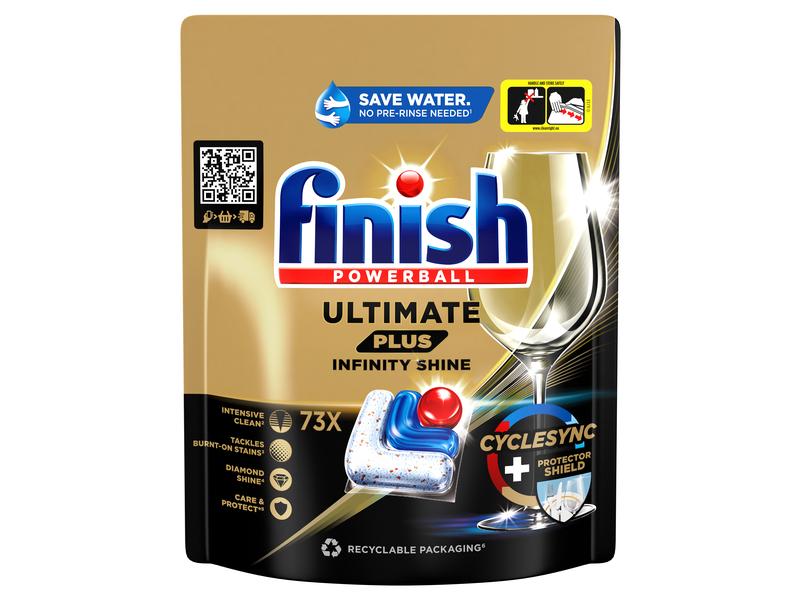 Finish Maschinenspülmittel Ultimate Plus Infinity Shine 2 x Spülmaschinentabs für sauberes Geschirr, brillante Gläser und glänzendes Besteck