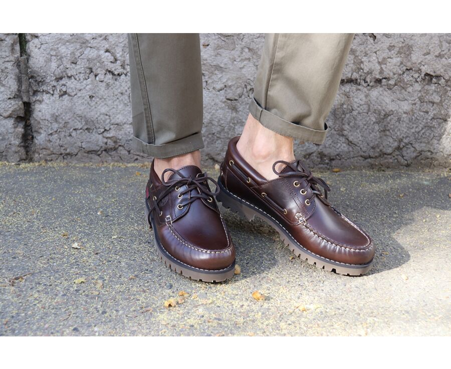 Chaussures bateau homme cuir Marron Foncé - BOCA RATON II