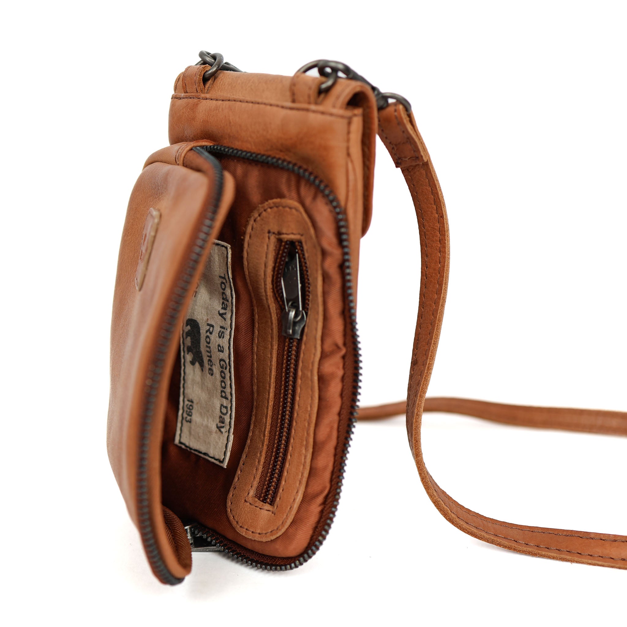 Telefoontasje 'Romee' cognac COGNAC