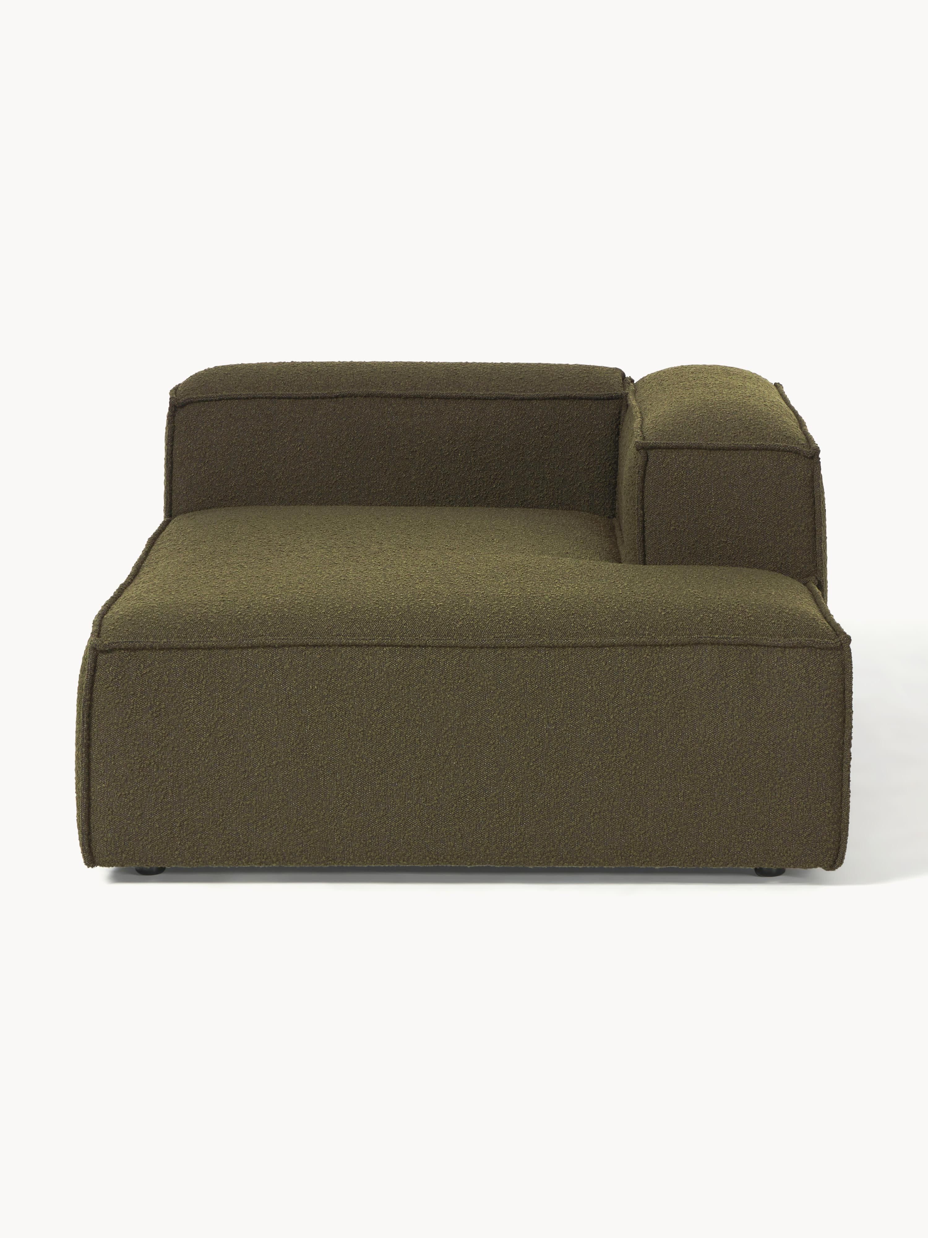 Chaise longue hoekmodule Lennon uit bouclé