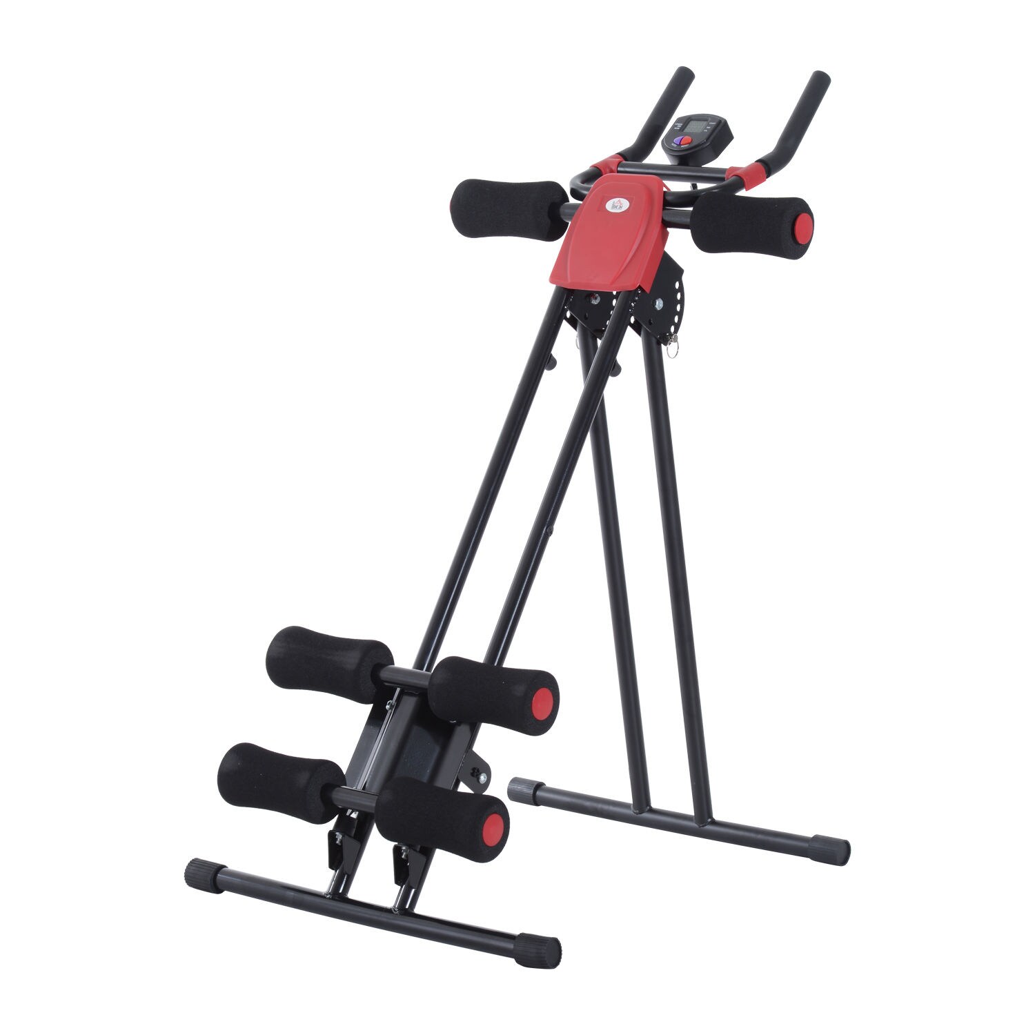 HOMCOM Bauchtrainer mit LED Display schwarz, rot 90 x 54 x 93 cm (LxBxH)