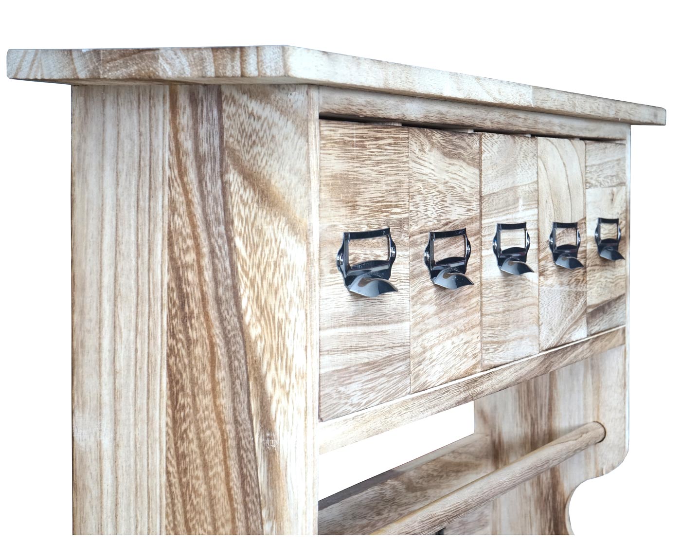 Garderobe MCW-C49, Wandgarderobe Wandregal, Vintage mit 5 Schubladen 32x65x13cm ~ natur