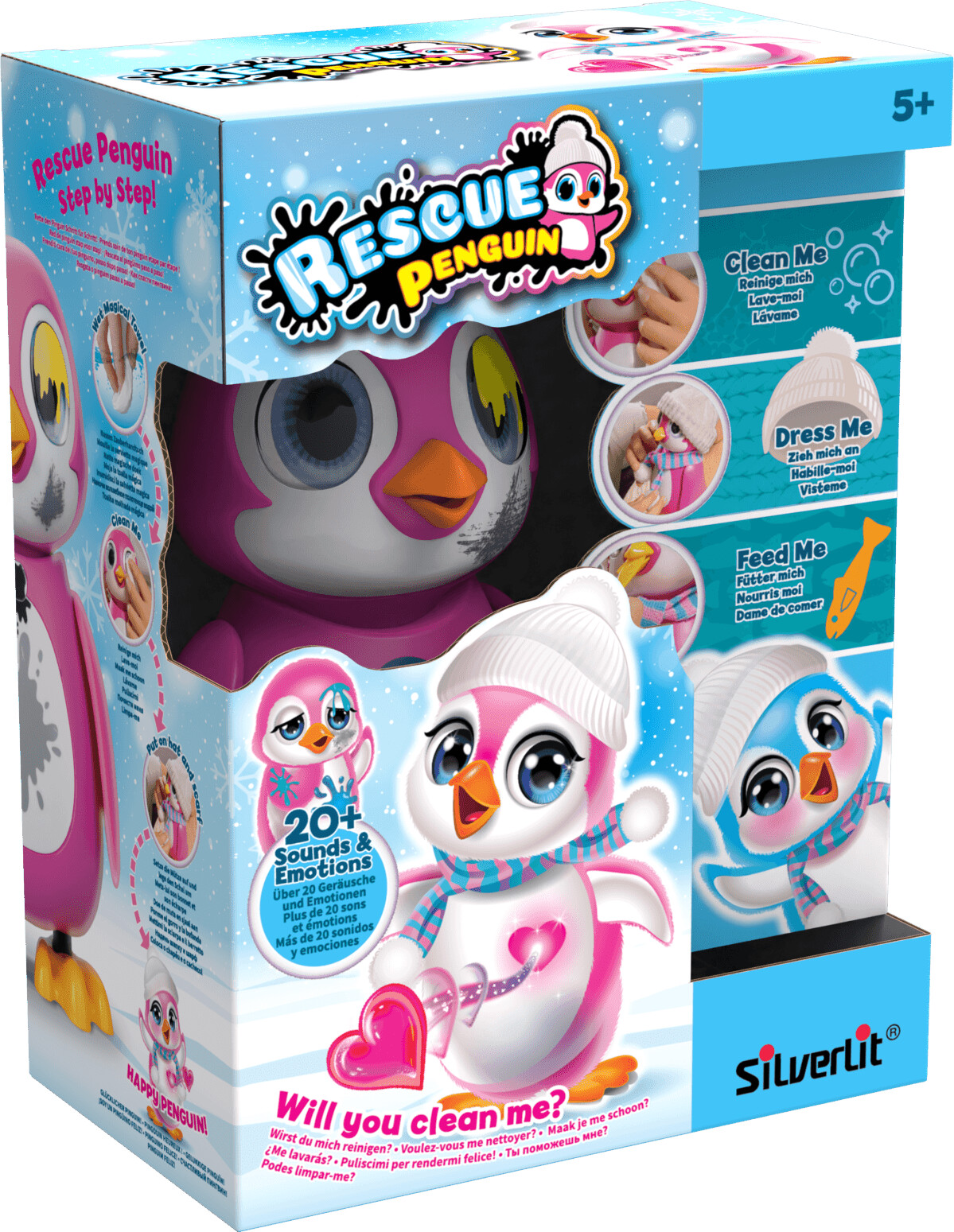 Silverlit - Rescue Penguin - Interaktiv Pingvin Legetøj - Pink