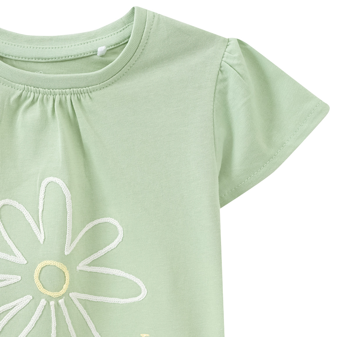 Topolino Mädchen T-Shirt mit Blumen-Stickerei hellgrün