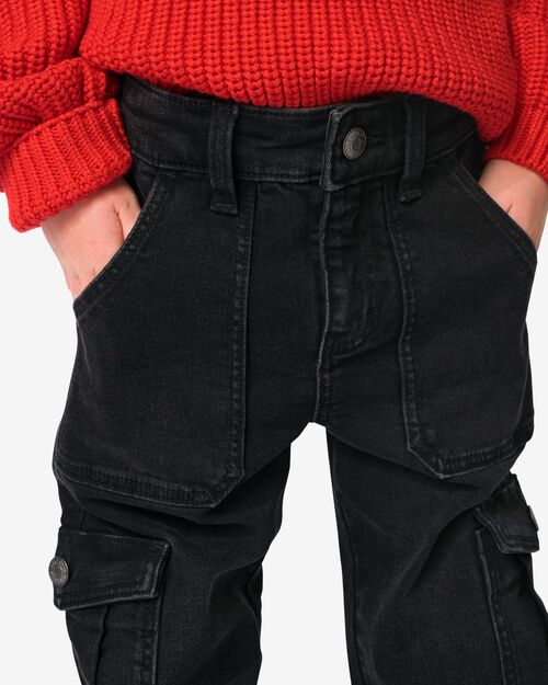 jean cargo fille noir