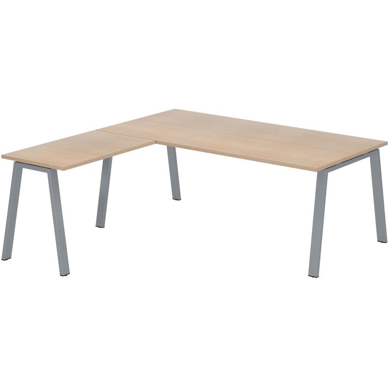 Bureau d'angle manager Ecla L 200 x P 200 cm piètement métal