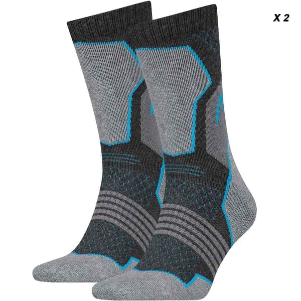 Chaussette randonnée HEAD HEAD HIKING CREW 2P GREY/BLUE 19 GREY/BLUE