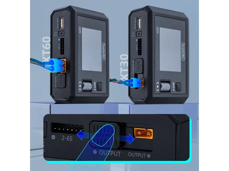 ToolkitRC Ladegerät M7AC AC/DC 100W 1-6S Universelles Modellbau Ladegerät für 1-6S LiPo und 1-16 Zellen NiMH Akkus