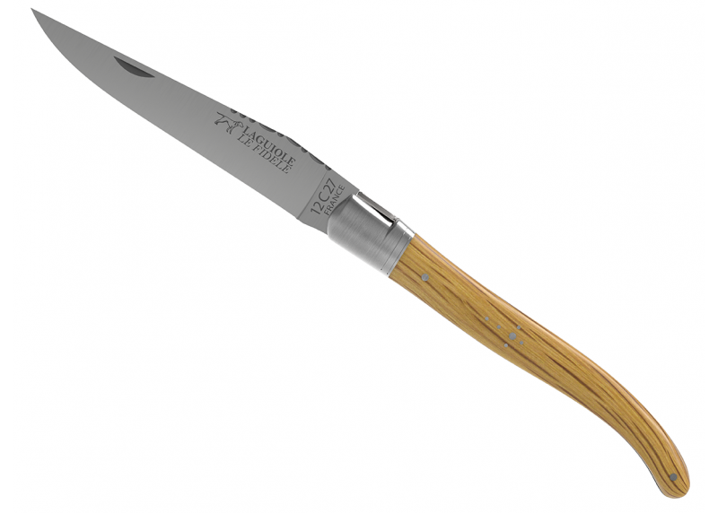 Couteau Laguiole avec un manche en bois de chêne et 1 mitre en acier inoxydable