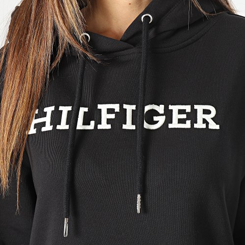 Robe Sweat Capuche Femme 0344 Noir