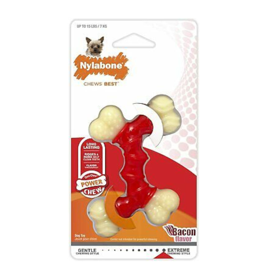 Osso Nylabone Power Chew com Duplo Bacon para Cães