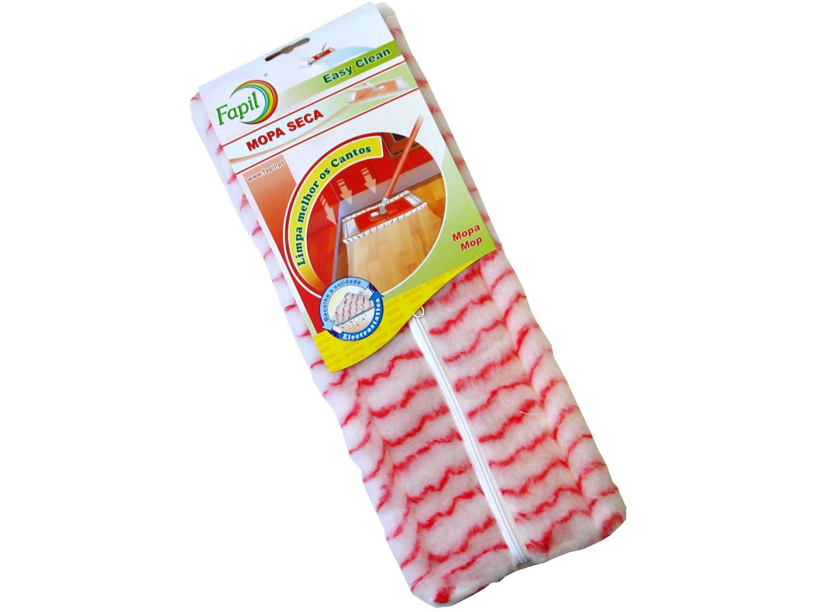 RECARGA MOPA SECA FAPIL BRANCO VERMELHO 45CM