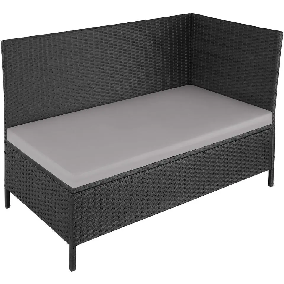 tectake - loungeset Barletta - wicker - zwart/grijs