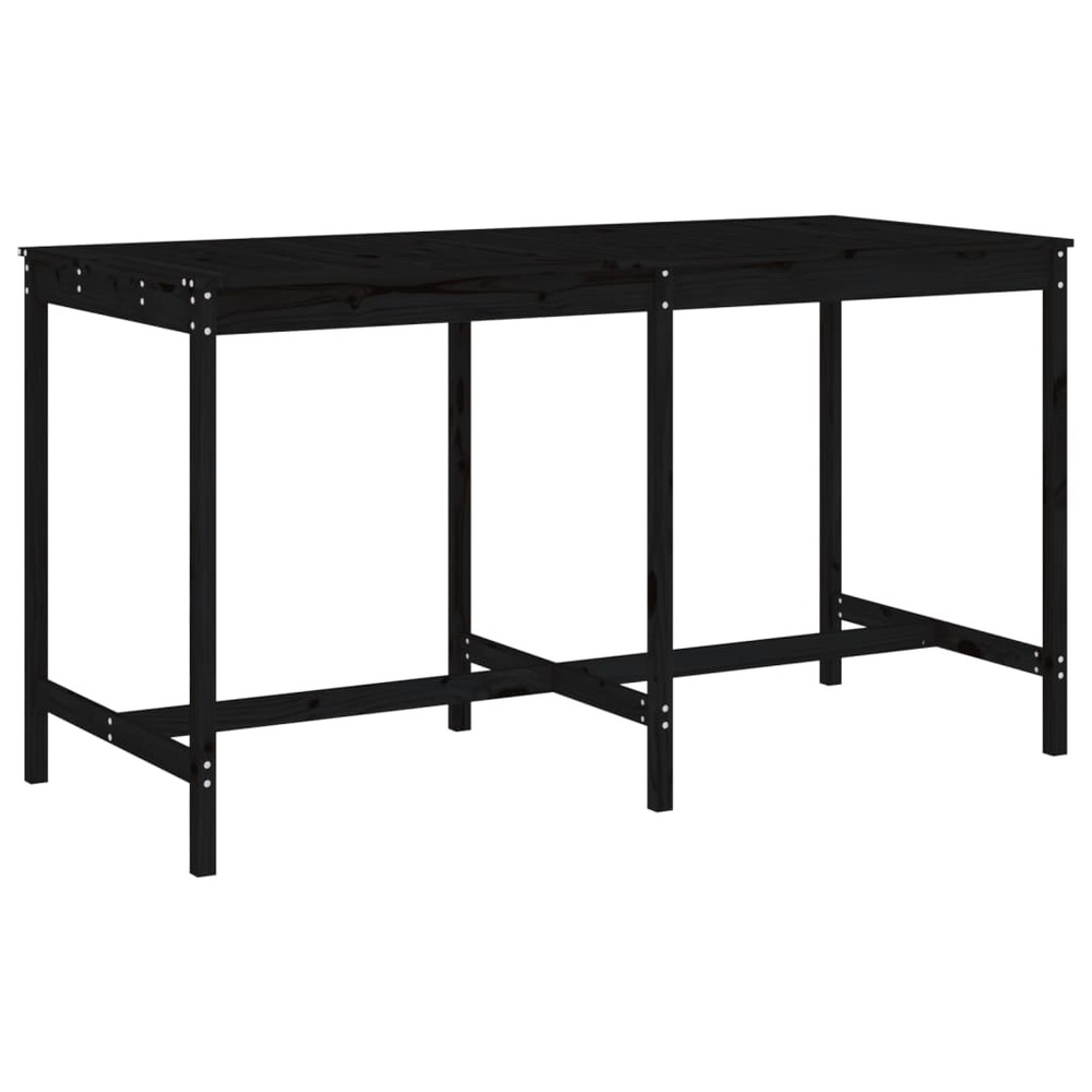 Ensemble de bar de jardin 9 pcs noir bois de pin massif