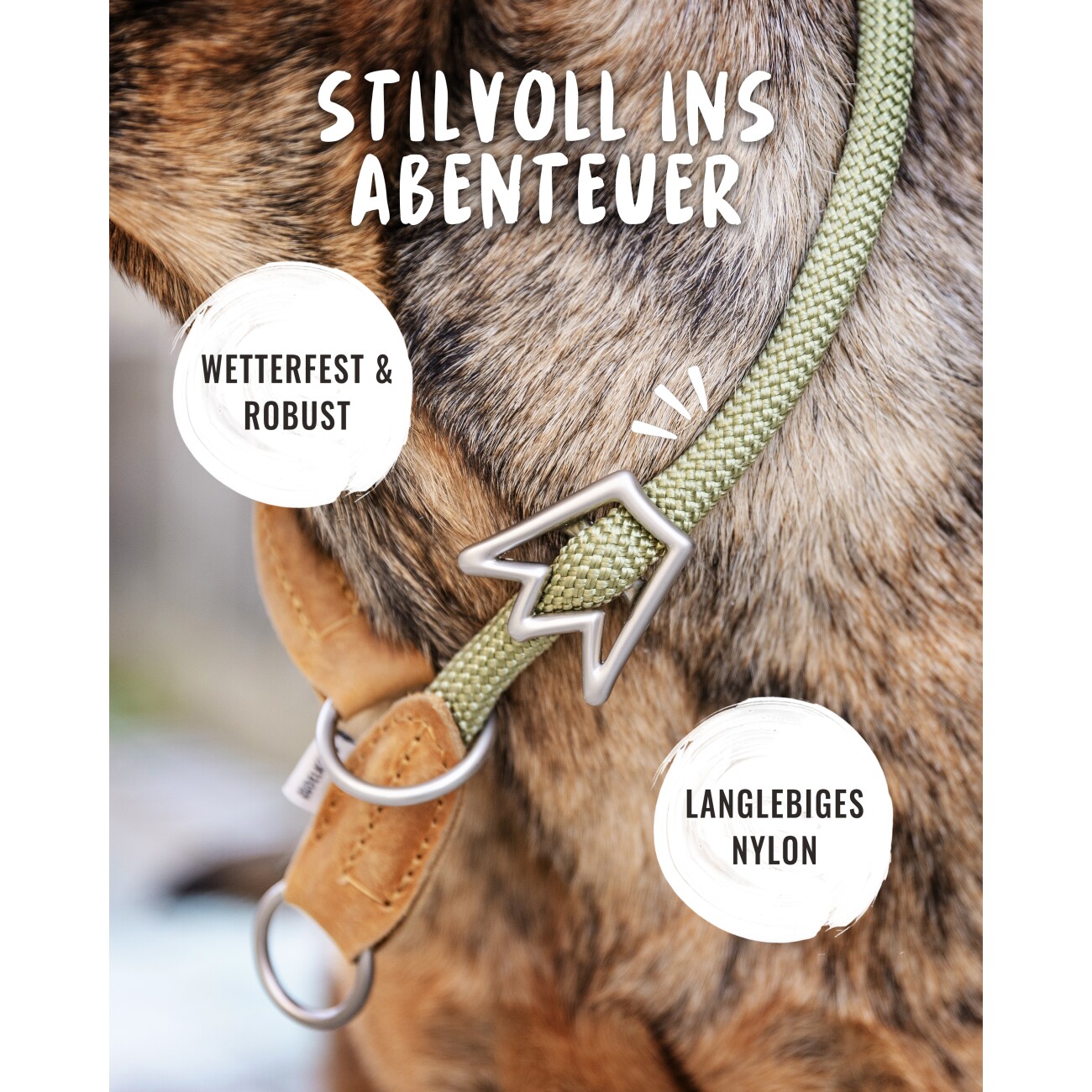 Rudelkönig Zugstopphalsband Emma - Retrieverhalsband grün 45 cm