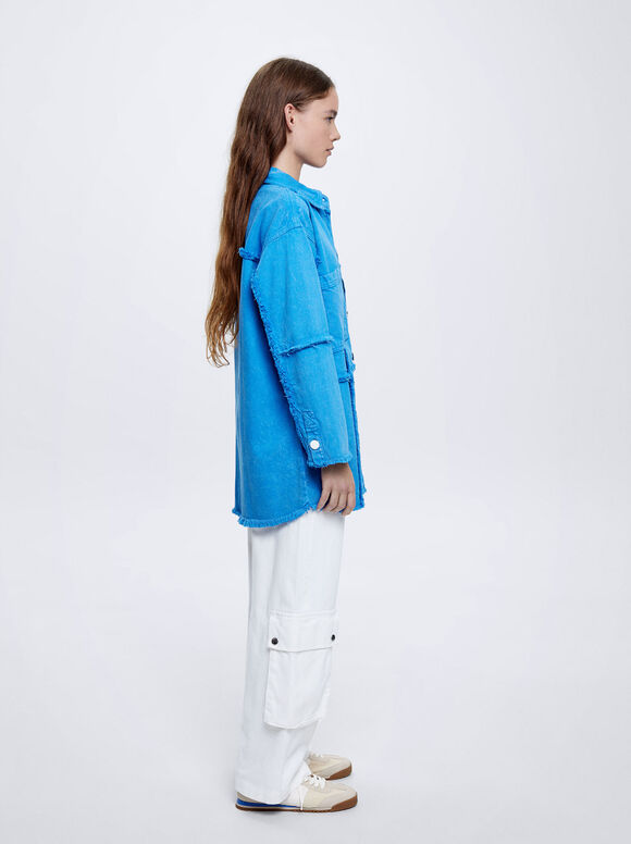 Sobretudo jeans 100% algodão - Azul