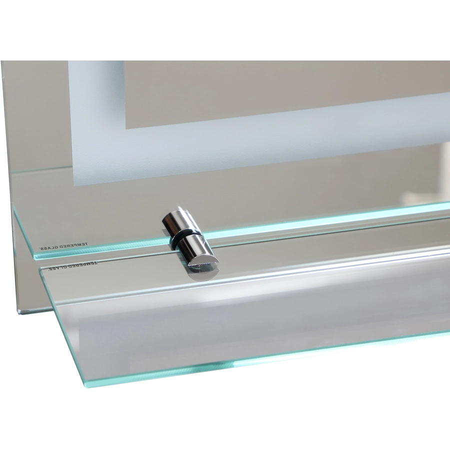 kleankin LED Badezimmerspiegel mit Glas-Ablage silber