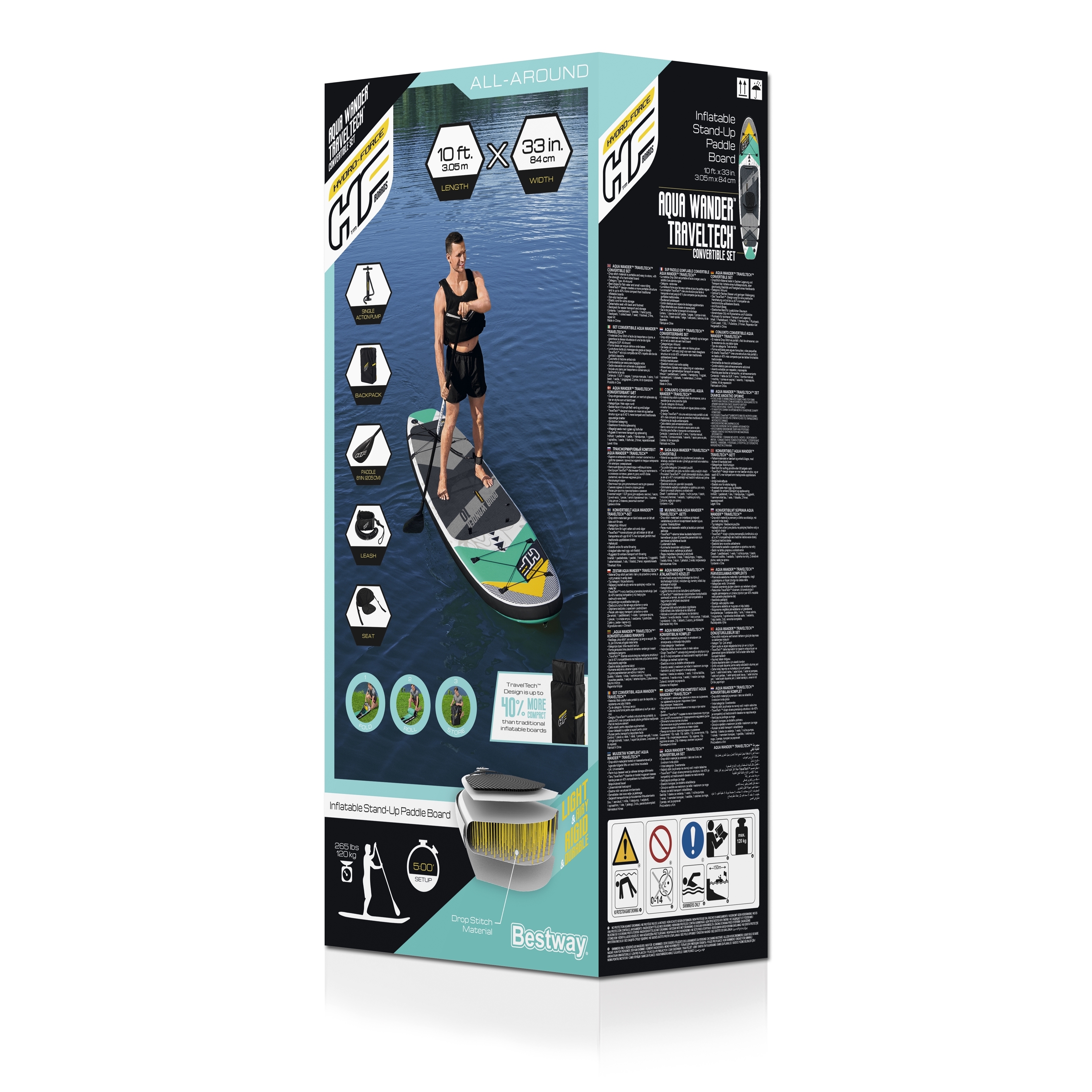 Stand Up Paddle AQUA WANDER mit Kajak Sitz 305 cm