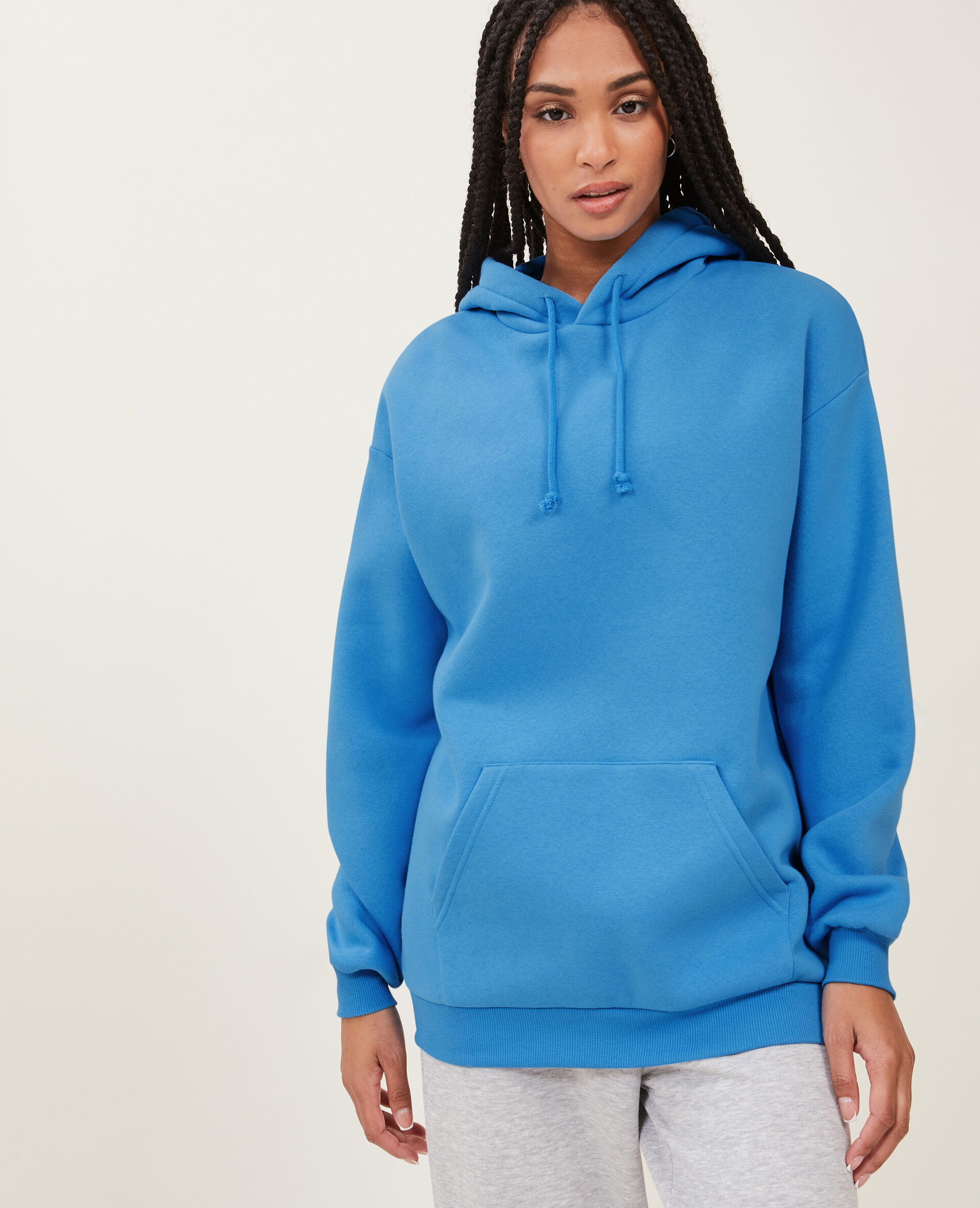 Sweat capuche oversize - Bleu