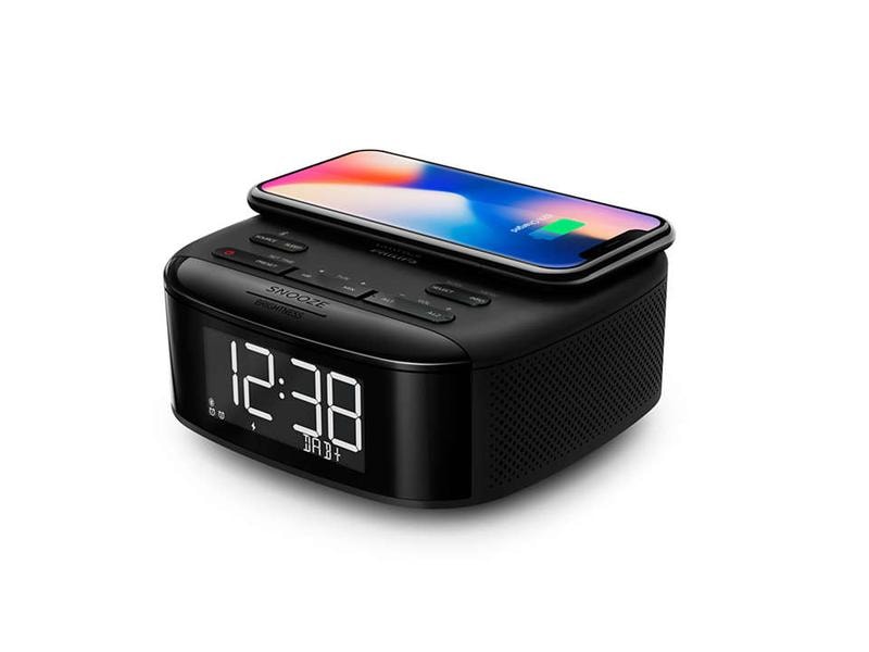 Philips DAB  Radio TAR7705/10 Schwarz Bluetooth-Radiowecker mit Qi-Ladefunktion