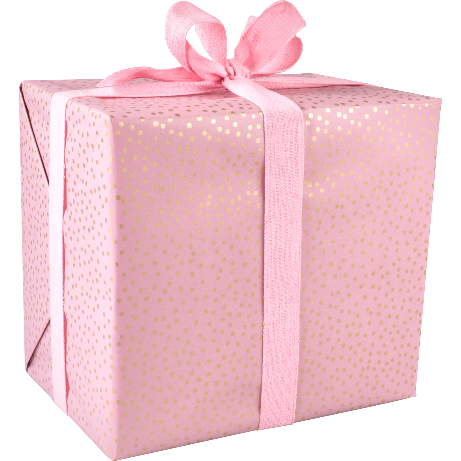Cadeaupapier, 50cm, 100m, 65gr/m², Dots, roze/goud