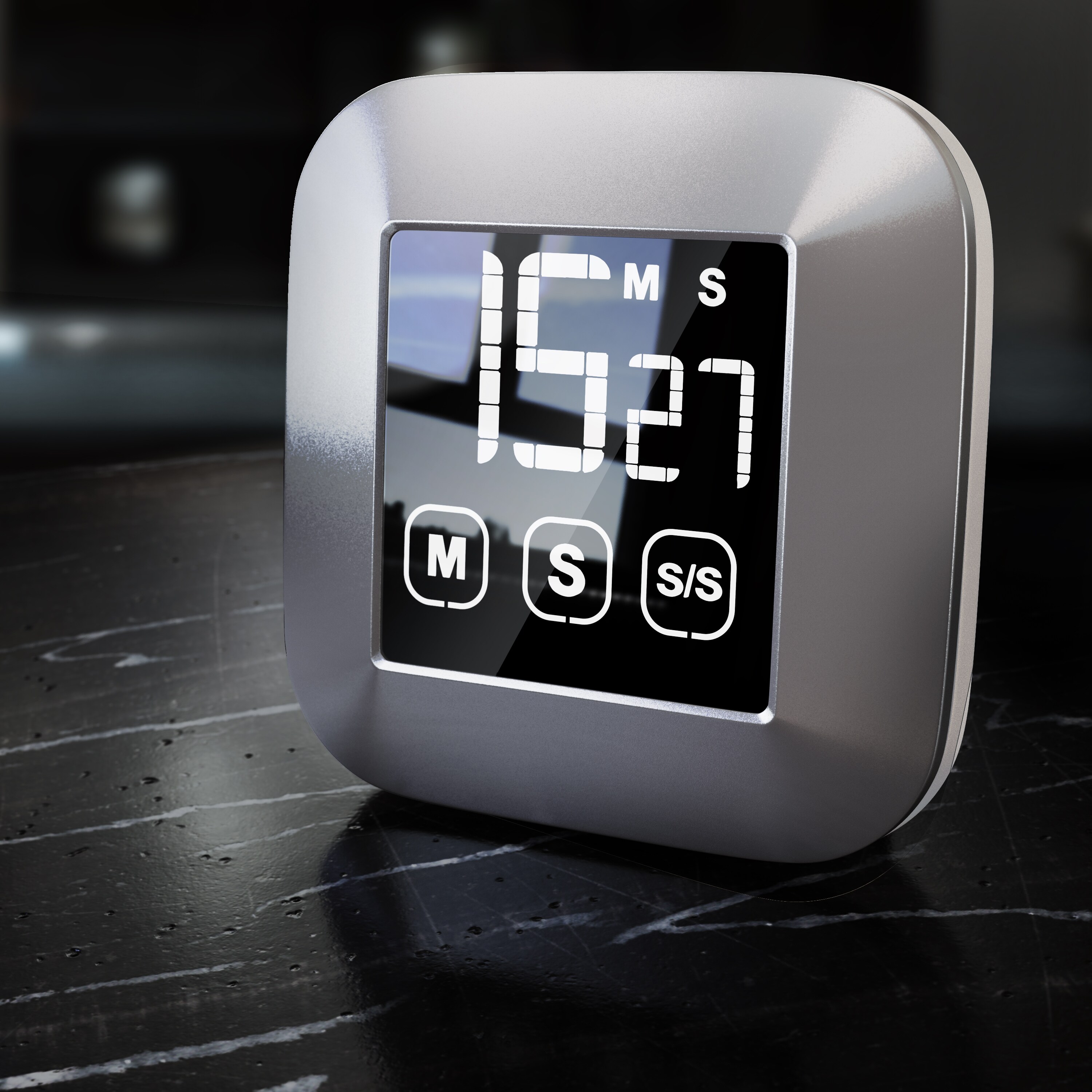 BEARWARE Küchentimer digital - Küchenwecker Eieruhr - digital mit 3 x Touchbutton - LCD Display - Countdown und Countup bis 99 Minuten - Uhrzeit