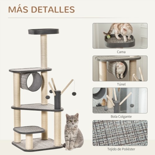 Plataformas de escalada para gatos PawHut, cinza