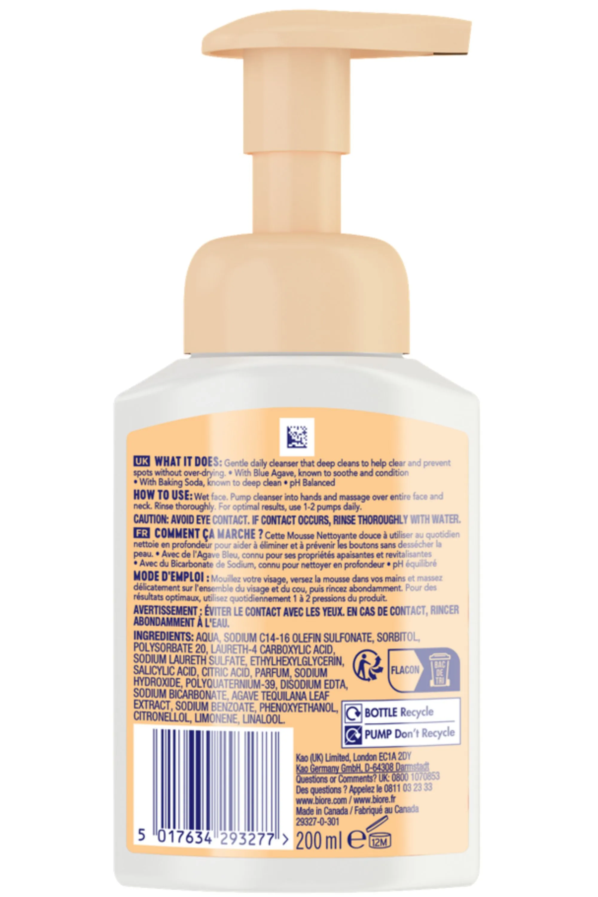 Bioré Mousse nettoyante BHA anti-boutons-200 ml