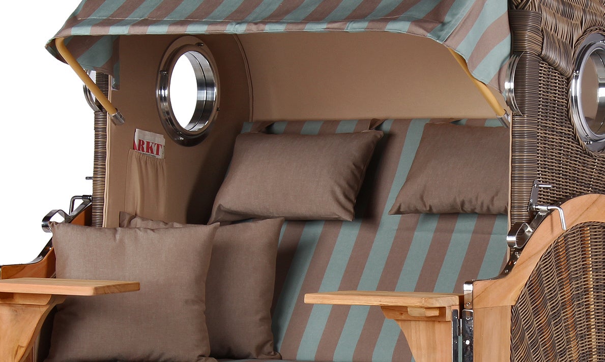 Strandstoel Rantum teak PE grijs design 520