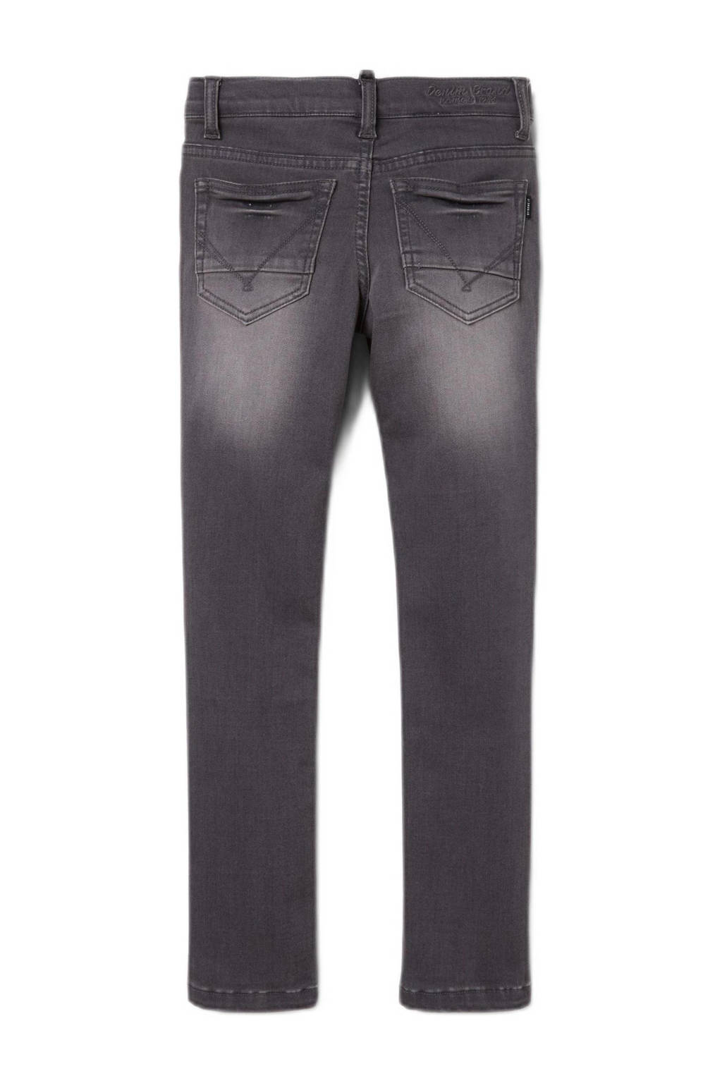 NAME IT slim fit jeans NKMTHEO grijs stonewashed