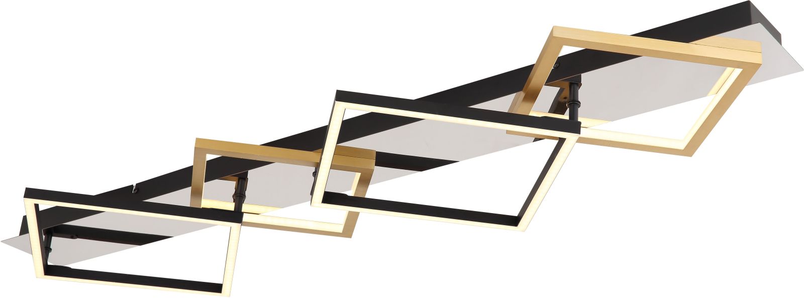 LED-Deckenleuchte - chromfarben-schwarz-goldfarben - 104,5 cm