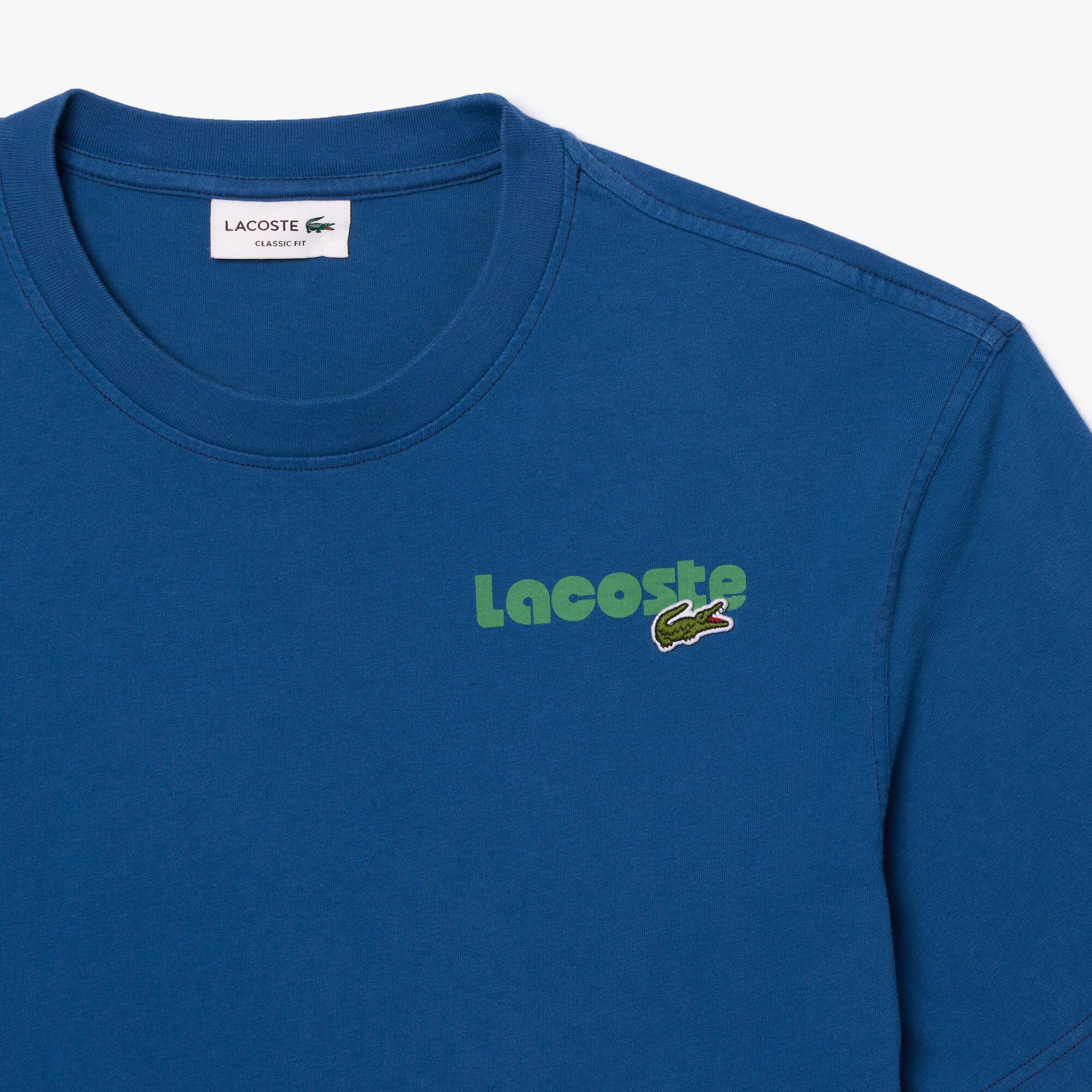 T-Shirt mit LACOSTE-Aufdruck und verwaschenem Effekt T-Shirts - Blau - Lacoste - Herren