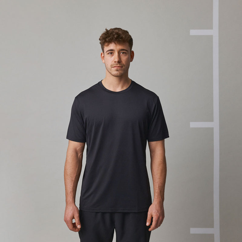 Trainingsshirt Herren aus recyceltem Polyester Schwarz