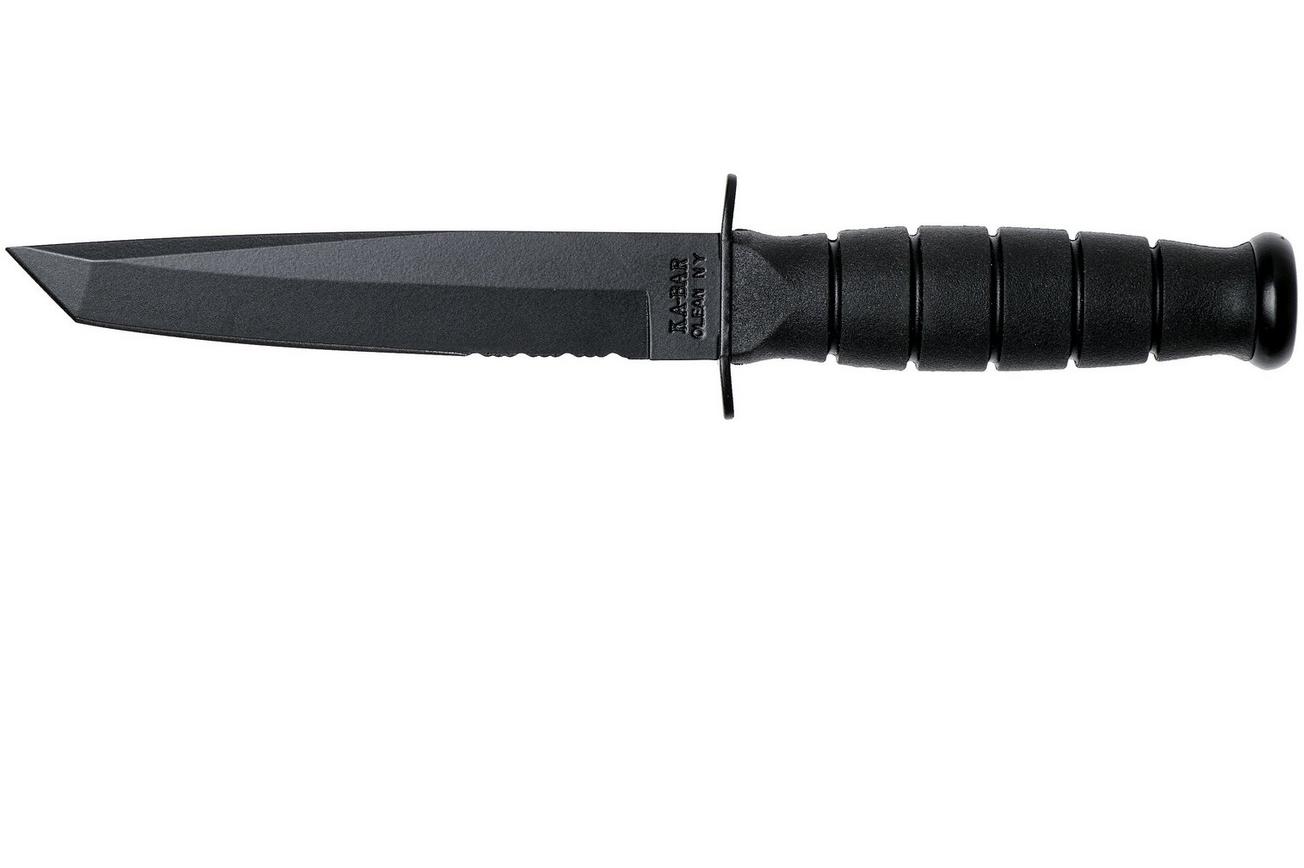 KA-BAR Short Tanto 1255 deels gekarteld, lederen foedraal