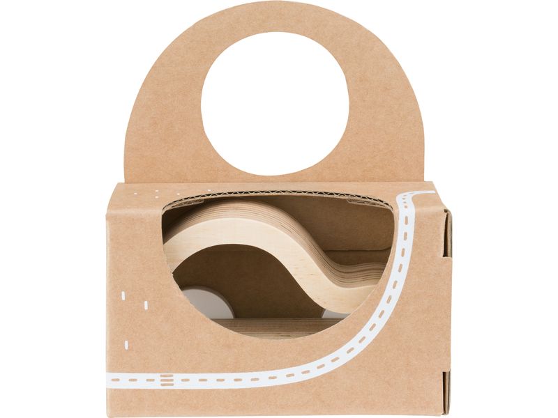 Milin Spielzeugfahrzeug Auto mit beweglichen Rädern Orange Hochwertiges Schiebeauto aus Holz