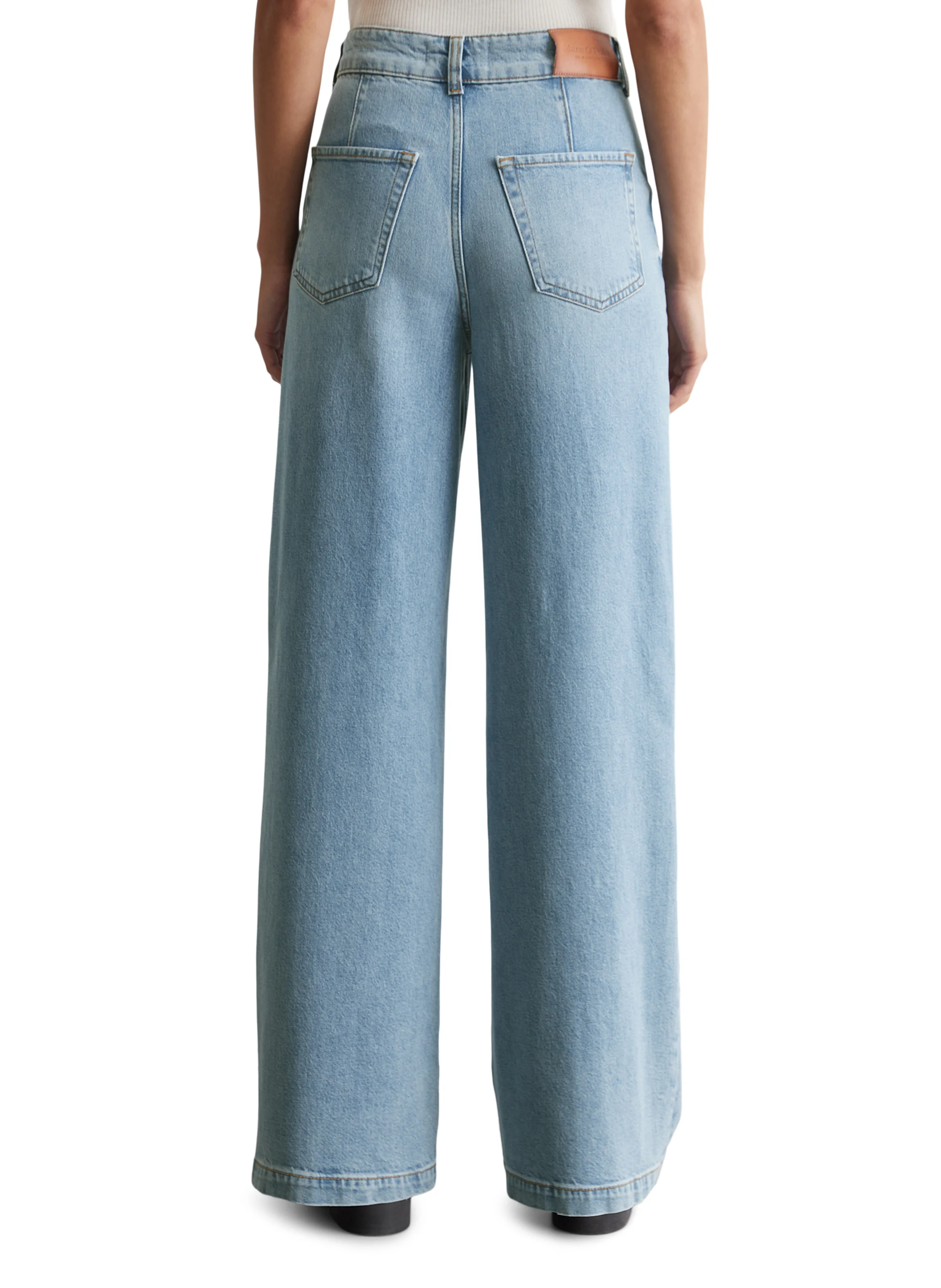 Jean large en coton mélangé | Bleu