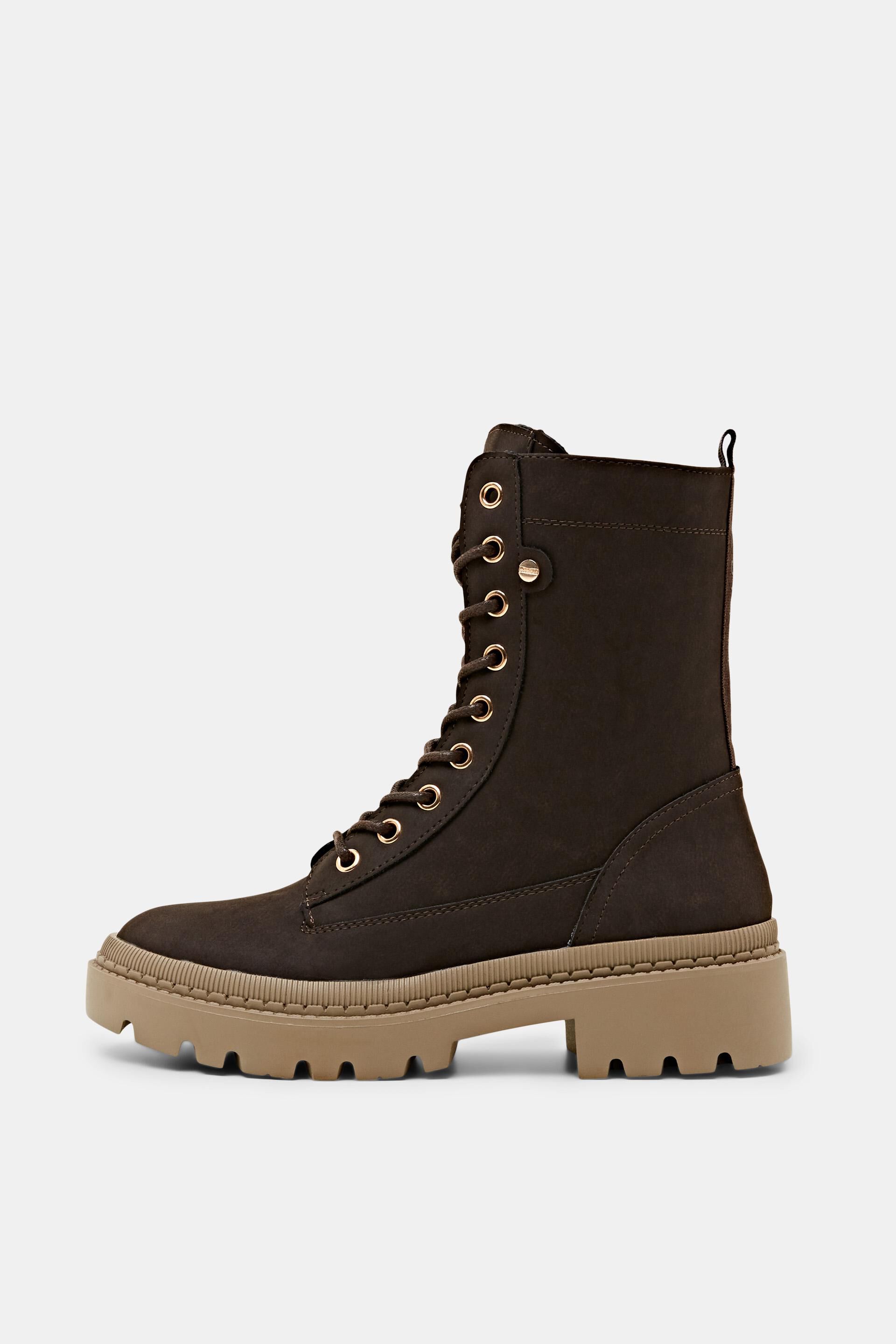 Vegan bottes à lacets en suédine